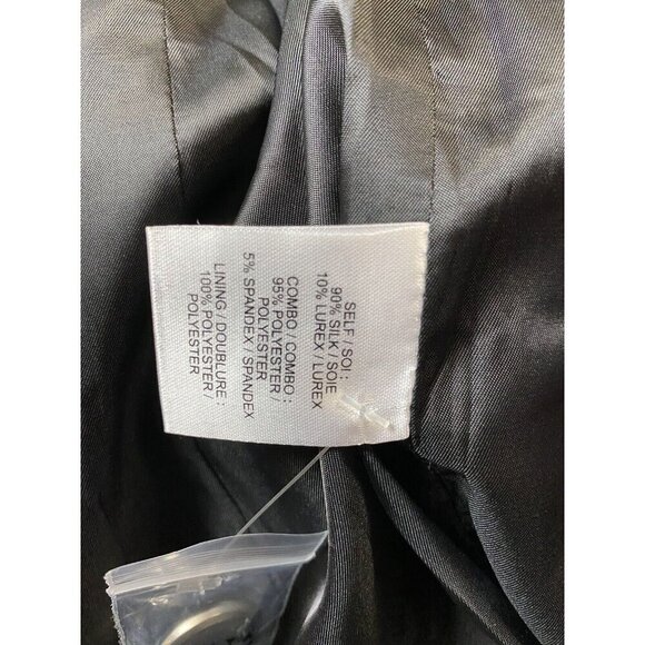 Tanya Taylor sz 4 Blazer Black Silver Single Button Classic Preppy Office Luxury - Picture 8 of 12